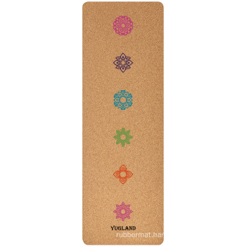 Yugland factory wholesale cork yoga block custom logo print rubber cork eco-friendly yoga mat